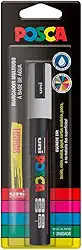 POSCA, UNI, Caneta Marcador PC-5M, Ponta Média, traço de 2,5mm a 6,8mm, Branca, Blister com 1 Unidade