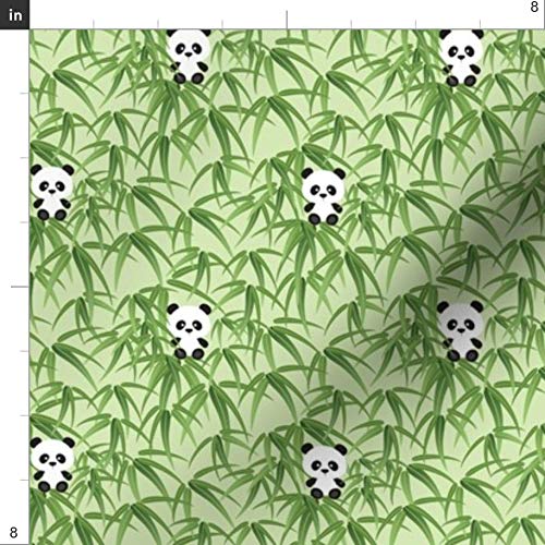 Spoonflower Fabric - Panda, Animal, Forest, Bamboo, Leaves, Green, China, Wildlife Printed On Fleece Fabric By The Yard - Sewing Blankets Loungewear And No-Sew Projects #TOP2