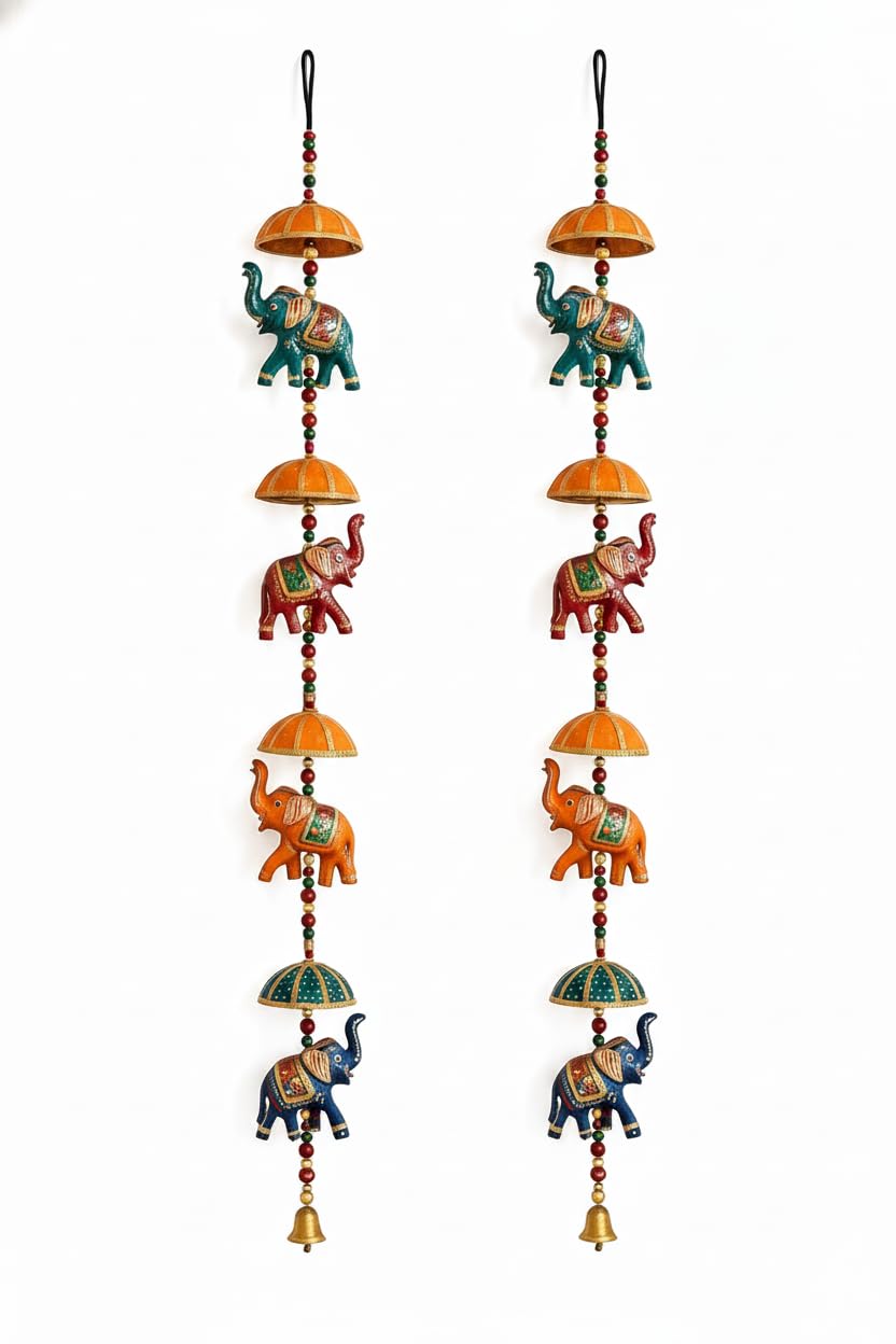 CDM Handcrafted Rajasthani Wall Hanging | Ethnic Decorative Hanging with Beads & Bell | Home Decor for Door, Wall (2)-image-20
