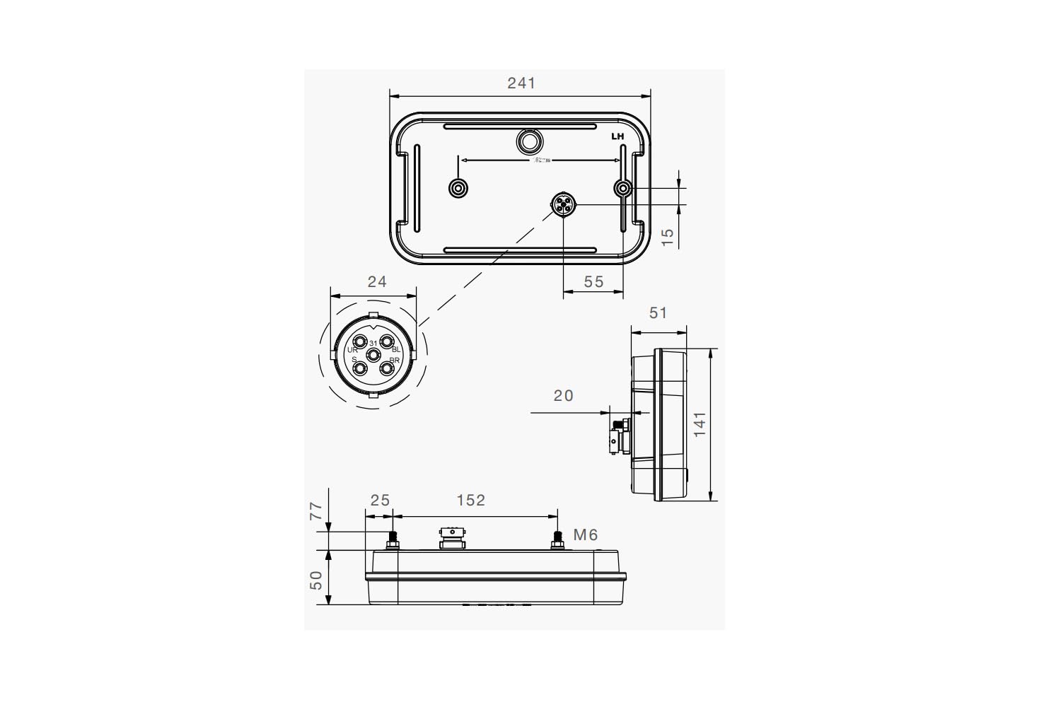 ASPÖCK MULTILED IV tylne światło LED, 6 funkcji, prawe