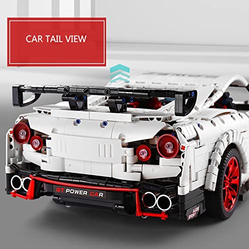 Technik Auto Bausteine für Nissan GTR, Mould 13172, Technik Rennwagen Modell, Groß MOC Klemmbausteine Bausatz Kompatibel… – Bild 6