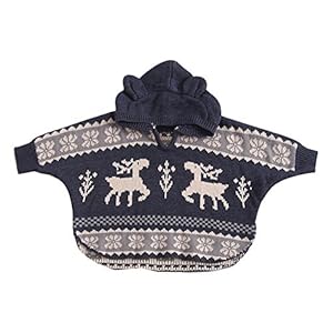 Hey~Yo Herfst Winter Jas Jongen Meisje Baby Mantel Hooded Outwear Kerst Herten Jas Gebreide Jumper