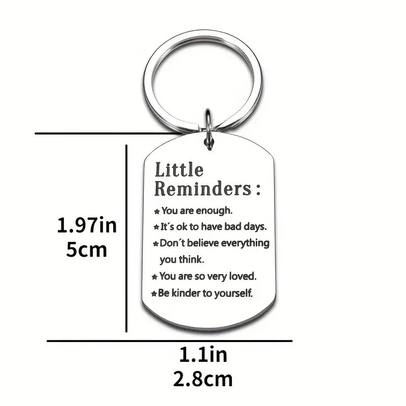 tenghong2021-Little-Reminders-Keychain-Gift-You-Are-Enough-Key-Daily-Love-Affirmation-Inspiration-Uplifting-Quotes-Self