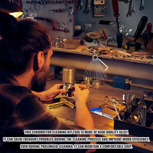 Image of Suxgumoe Carburetor Cleaning Kit, Dirt Cleaner Tools Needle Set, Throttle Body Torch Tip Carbon Dirt jet Remove Cleaner Tools Set for Motorcycle Airbrush Spray Gun Nozzle Washer (Set C)
