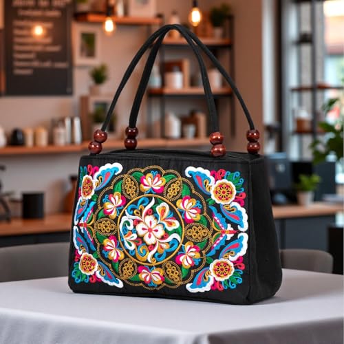 Bolso de hombro étnico bordado reversible miniatura 4