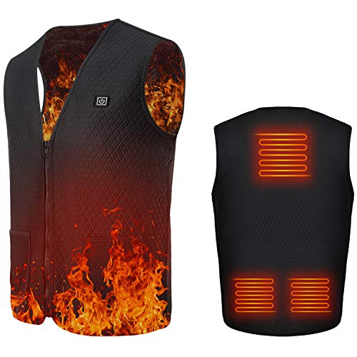 Lixada Beheizte Weste USB Wiederaufladbare Einstellbare Temperatur Waschbar Elektrische Heizweste für Herren Damen Winter Outdoor Skifahren Camping Wandern Jagd