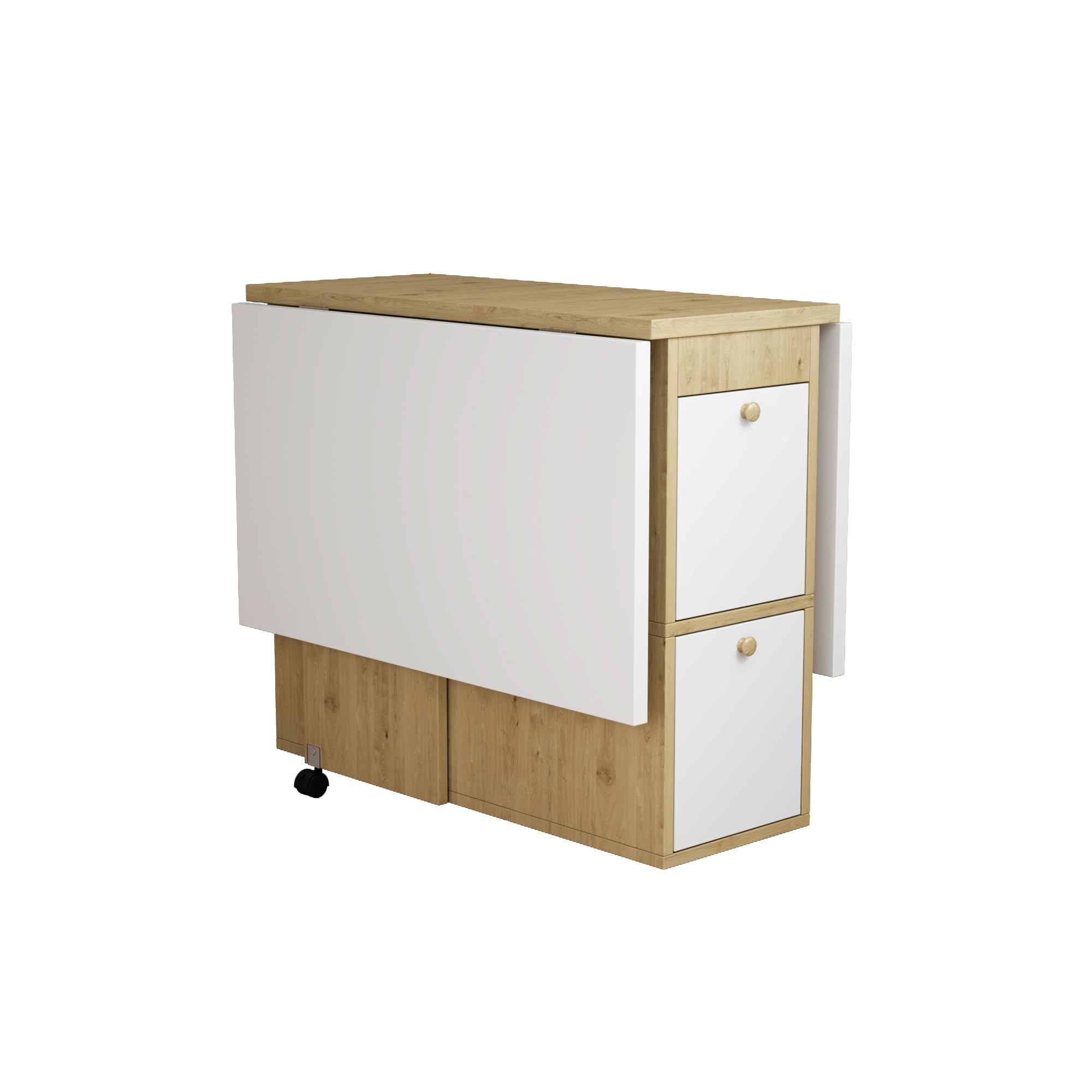 Sapgaks Ensemble Table à Manger et Chaises Pliantes 120×80×75cm Blanc Chêne 4 Chaises
