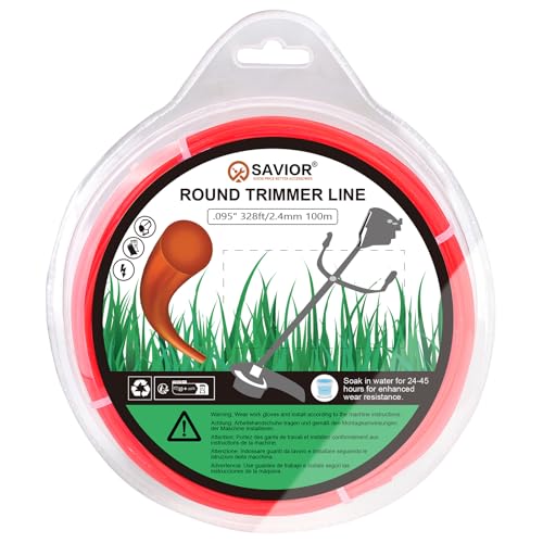 Savior 2.4mmx100M Strimmer Wire Trimmer Line Heavy Duty Nylon Cord