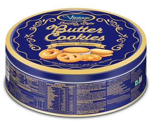 Image of Vintage Luxury Danish Style Butter Cookies Premium Selection • Blue Tin Gift Box, 14.11 oz ℮ 400 g (Pack of 2)