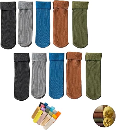Manlira Socks Women,Fleece Cozy Socks Winter Warm Snow Socks,Fleece Cozy Ultra-Soft Velvet Slim Thermal Socks