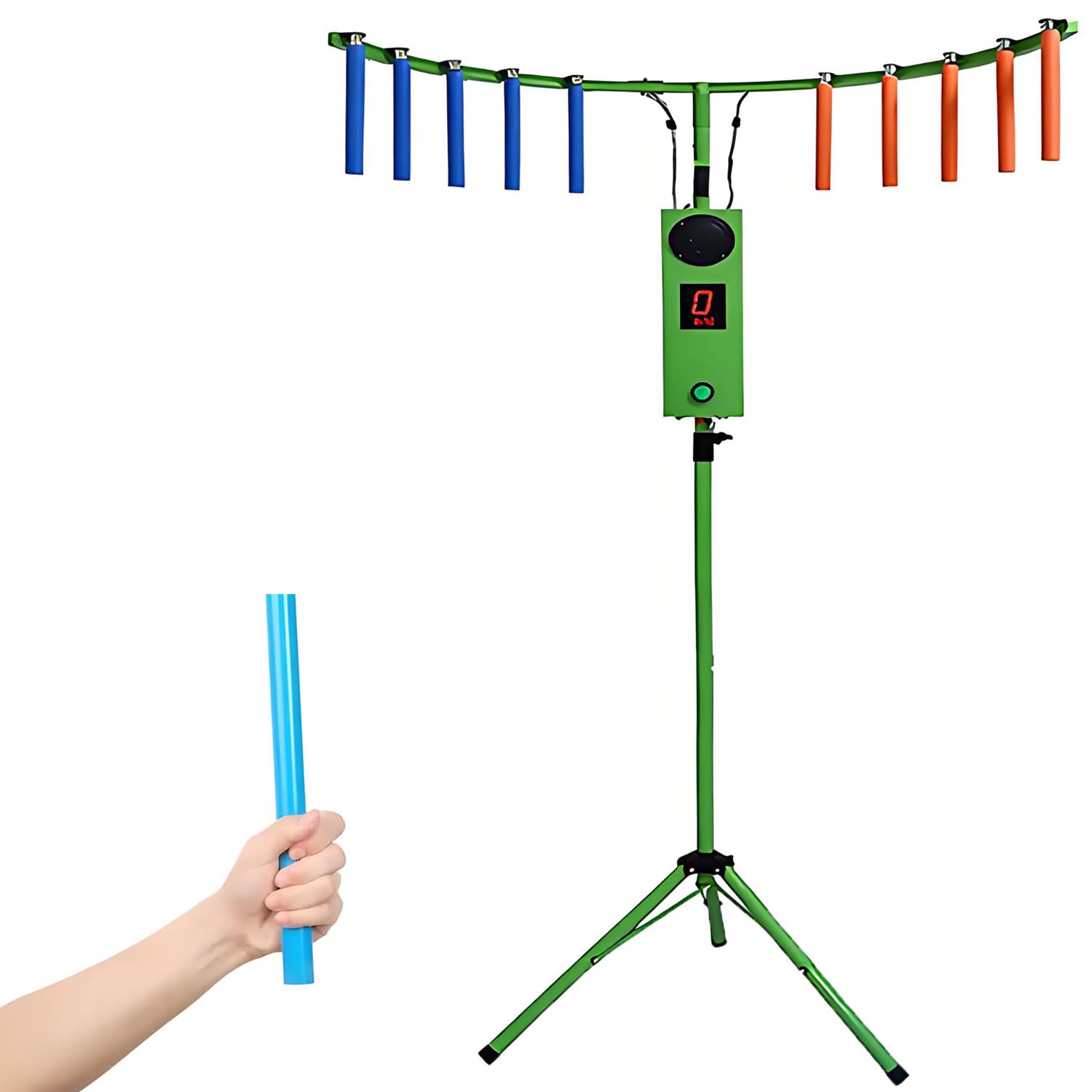 QuinteZhenTially Hand Eye Coordination Training Catching Stick Game Reflex Sticks,Adjustable Speed Hand-Eye Coordination Trainer Arcade Machine,Reflex Stick Challenge Game Green