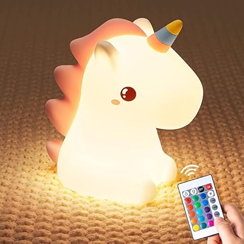 Æxalon Unicorns Gifts for Girls, Unicorn Night Light for Kids, 16 Color Changing Cute Kids Night Light, Nursery Portable Unicorn Lamp, Cute Night Lamp for Baby Toddler Girls Bedroom (Unicorn Remote) Cover