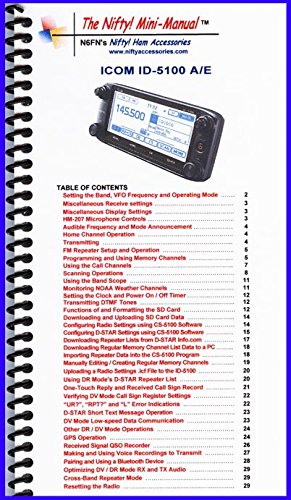 Icom ID-5100A /E Mini-Manual by Nifty Accessories