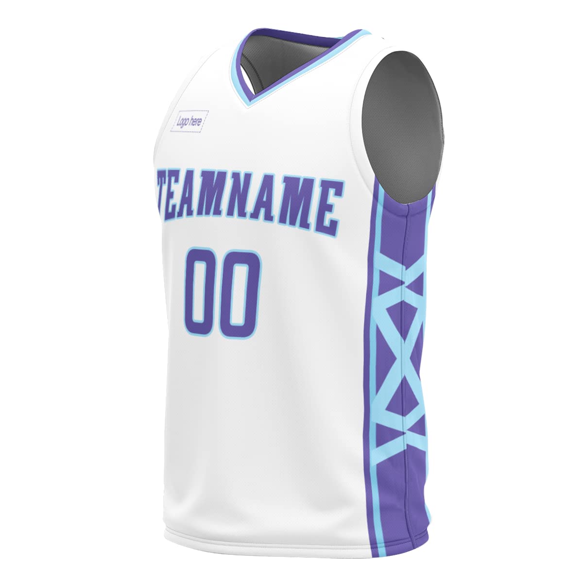 Custom Basketball Jersey Basketball Uniform Suit with Printed Name Number Logo for Men Youth Kids Personalized Team Jerseys White-Blue