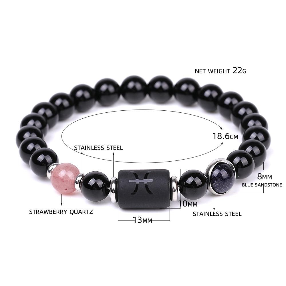 CECE&COLE Bracciale con Segni Zodiacali, Braccialetti in Pelle Regolabili Multistrato, Regalo di Compleanno per Oroscopo, Regali di Compleanno, Acquario, Regolabile
