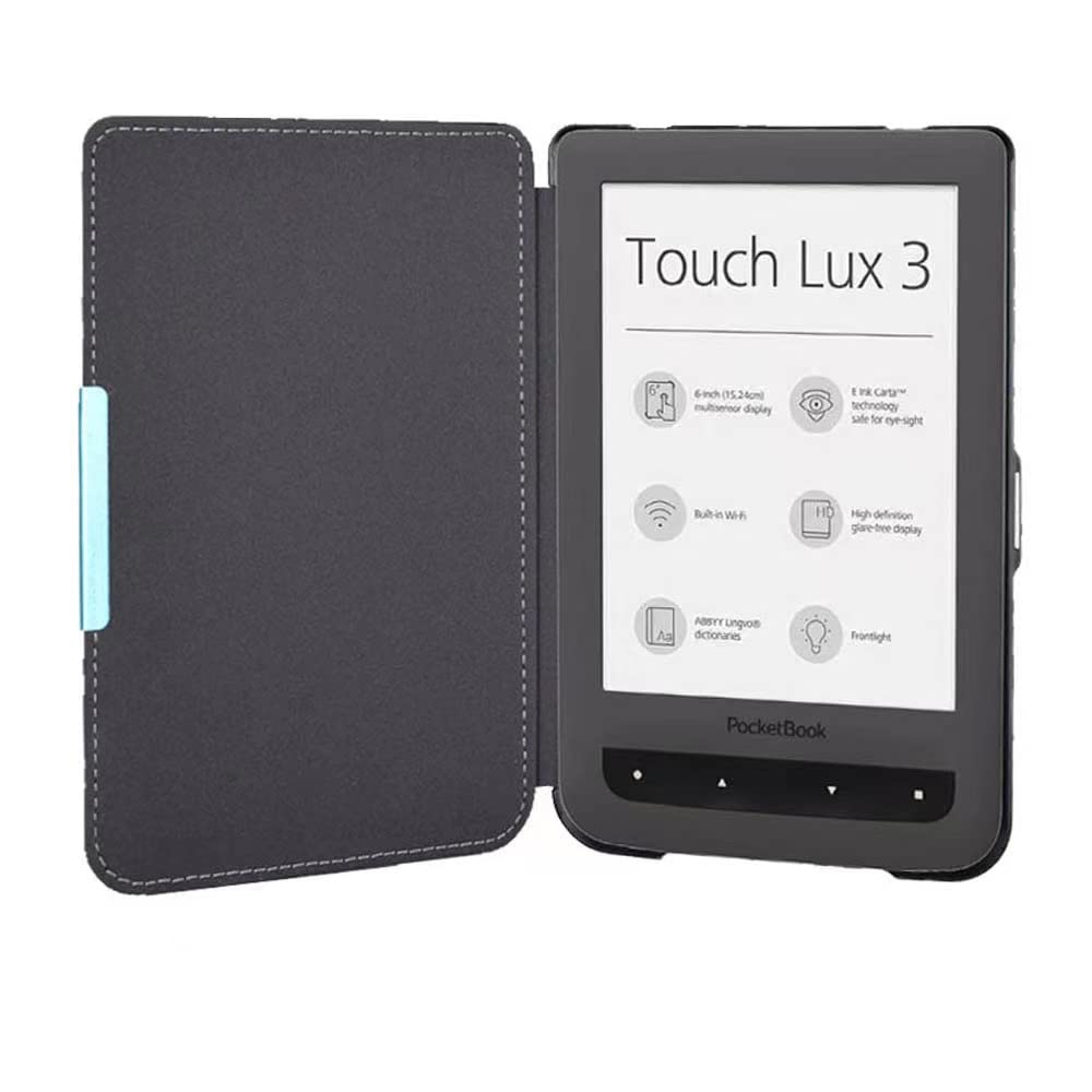 Hoesje voor Pocketbook 626 eReader - Retro Licht Luxe Premium Smart PU Lederen Cover met Auto Sleep/Wake voor Pocketbook Touch Lux2/3 (Rood
