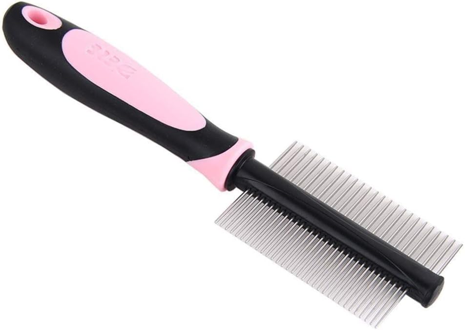 LYX Dog Cat Combs, Pet Hair Removal Combs, Dog Hair Brushes, Pet Needle Combs, Pet Products (Color : Pink)
