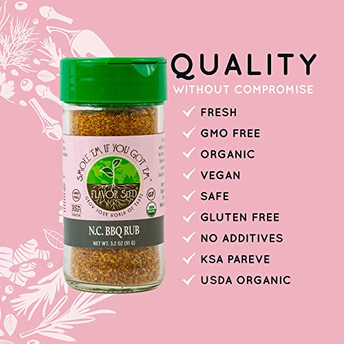 Flavor Seed (Glass Jar) Premium Gourmet Spice Blends And Seasonings Plant Based Organic Kosher Vegan Paleo Rubs And Flavors | We Make You The Chef (Organic Gourmet Bbq Rub Sweet And Spicy) #TOP6