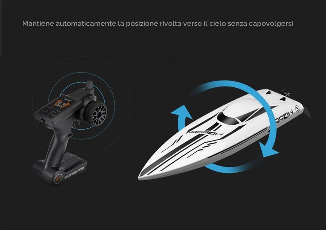Motoscafo elettrico professionale da 64 cm, con telecomando, per motoscafi e hobby, motore senza spazzole, 50 km/h, per ragazzi e adulti (motoscafo da 64 cm)