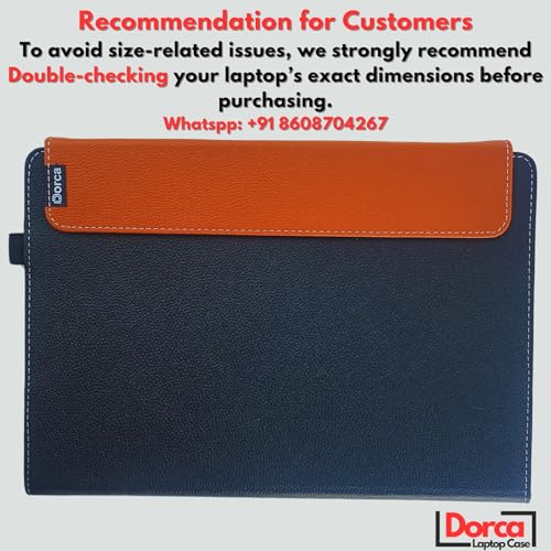Image of Dorca Laptop Case for New Dell 15 dc15250 15.6 inch, Premium PU Leather Sleeve, Corner Protection