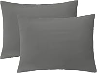 Vista 1 de Funda de almohada suave de microfibra cepillada, acogedora y ligera, de fácil cuidado, juego de 2, gris oscuro, King, 20 x 36 pulgadas