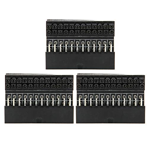 Adattatore di Alimentazione per Scheda Madre da 24P a 90 Gradi 3PCS Plug And Play Hardware per Computer in Materiale Plastico per Accessorio Installato Fai-da-Te