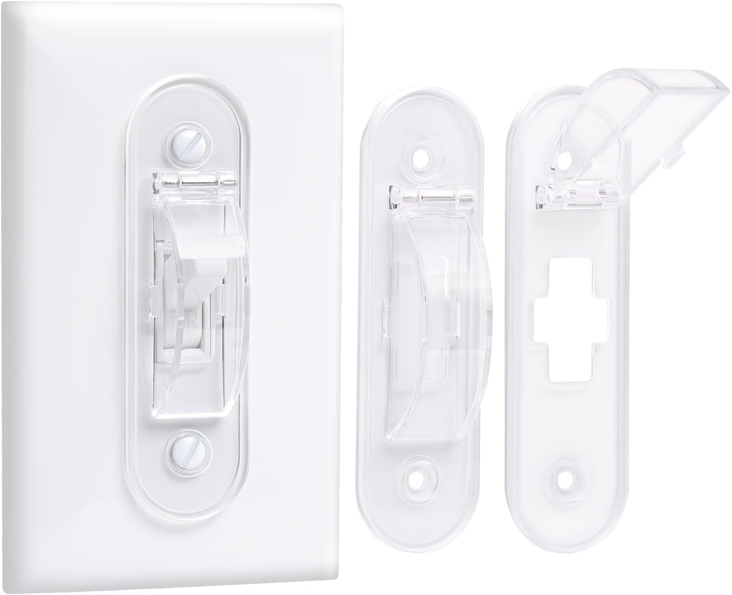 Product image of Wall Switch Guard, Childproof Light Switch Cover Guard | Toggle Style | Light Switch Protection | Lock Toggle Switch in On or Off Position | 2 Pack, Clear