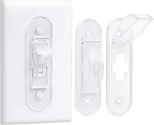 Wall Switch Guard, Childproof Light Switch Cover Guard | Toggle Style | Light Switch Protection | Lock Toggle Switch in On or Off Position | 2 Pack, Clear