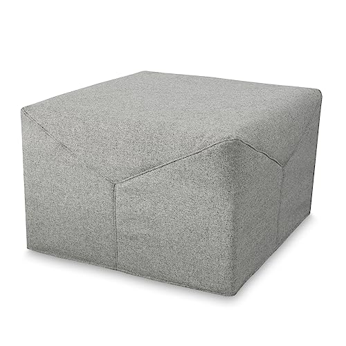 EvergreenWeb - Puff Cama Individual con Colchón de Waterfoam h 10 cm, Ahorra Espacio, Plegable, Otomana Reposapiés, Tejido Gris Oscuro Extraíble y Lavable, Ideal para el Dormitorio y el Salón - Iris