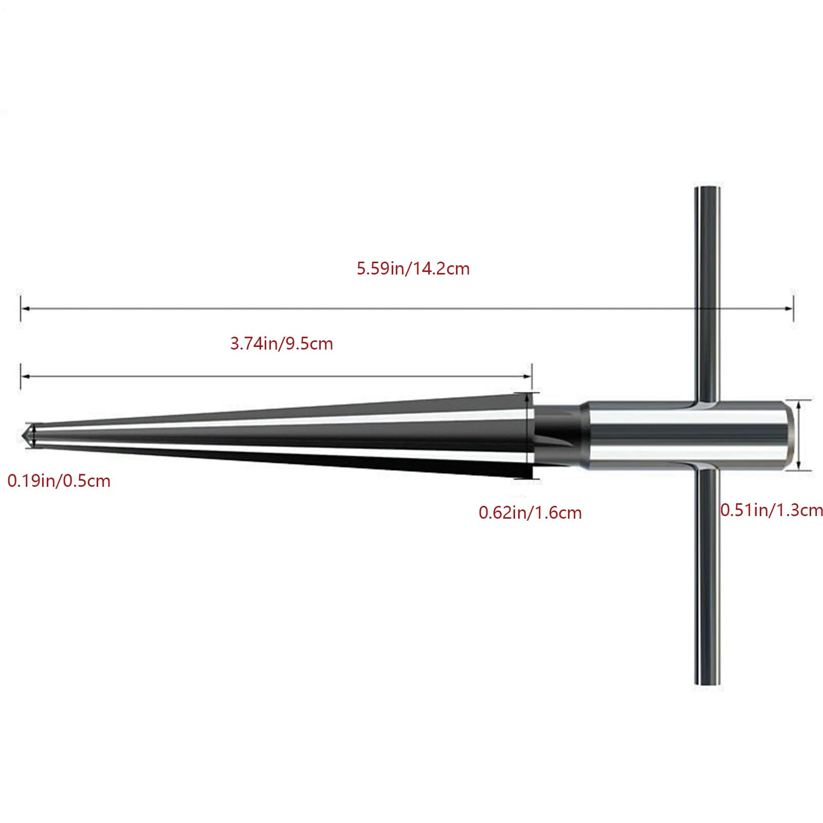 T Handle Tapered Reamer, Wood Hole Reamer, Precision Tapered Hand Reamer, Tapered Reamer for Metal, Hole Reaming Tool, Woodworking Hole Repair Tool, Precision Reaming Tool, Metal Hole Reamer