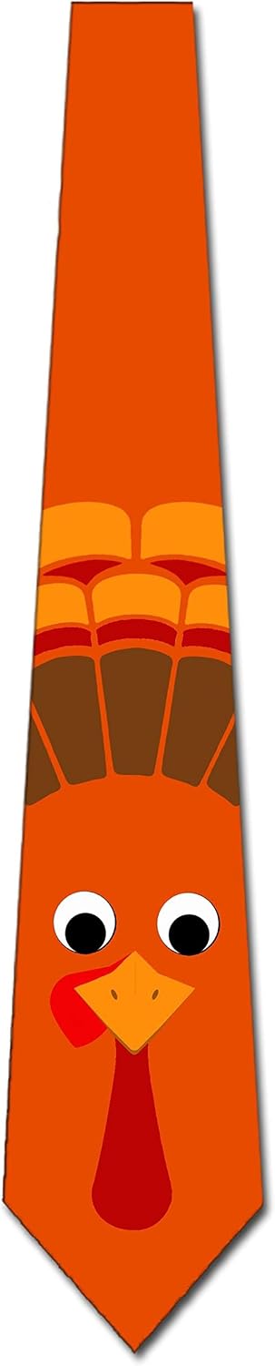 Turkey Ties Mens Navy Thanksgiving Tie Holiday Fun Necktie by Three Rooker