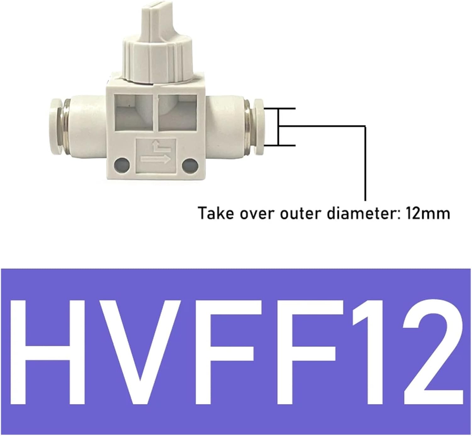 1 Pcs white pneumatic joint trachea quick plug manual switch valve HVFF-04-06-08-10-12 manual valve(HVFF4)