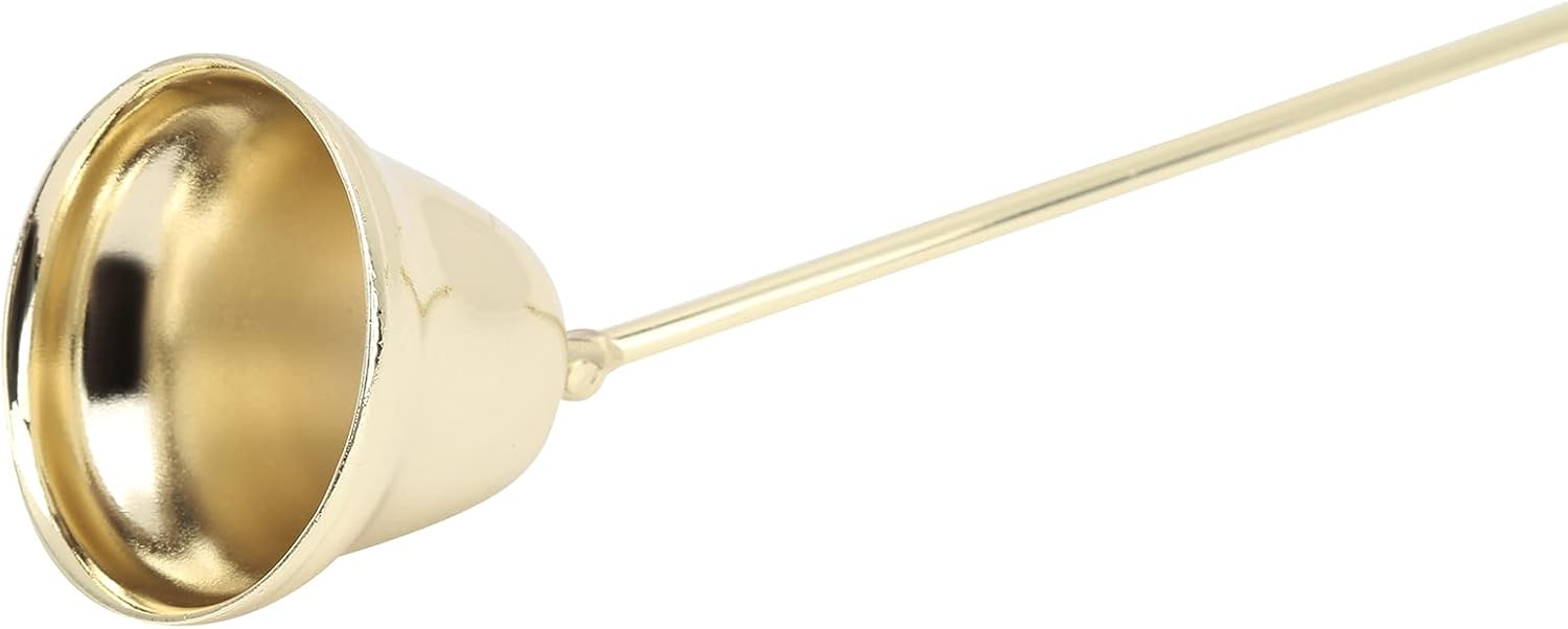 Yctze Premium Stainless Steel Candle Snuffer, Candle Extinguisher Tool with Long Ergonomic Handle, BellShaped Wick Snuffer, Ideal for Tapered Dinner (Gold)