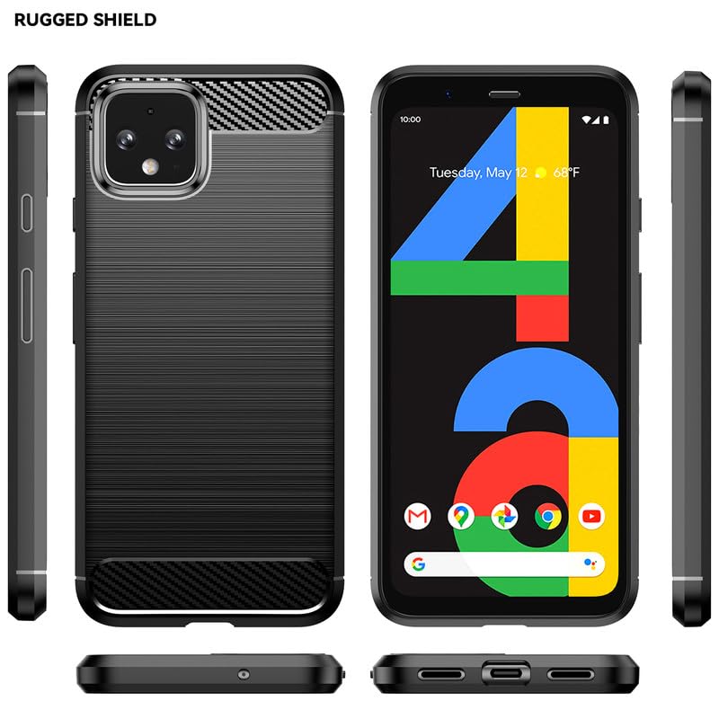 Image of Hybrid Carbon Fiber Back Case for Google Pixel 4 XL (Black)