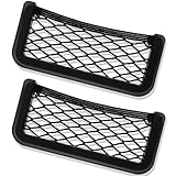 Frienda 2 Pcs ABS Plastic Frame Car Storage Net Bag Phone Car Mesh Net Holder RV Storage Boat Cargo Pocket Organizer Framed Mesh Pocket with Screws for Auto RV (6.7 x 3.15 Inch)