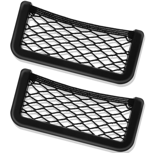 Frienda 2 Pcs Boat Storage Net Bag ABS Plastic Car Framed Mesh Net Holder Phone & Cargo Organizer with Screws for Auto Rv Boat Pontoon Truck Pocket Storage (6.7 x 3.15 Inch)