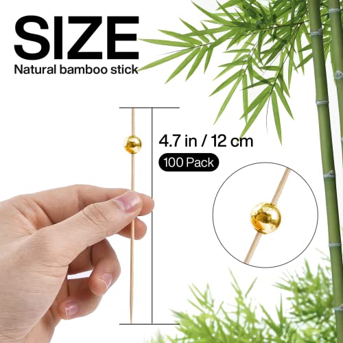 PuTwo handgemachte hölzerne Cocktailspieße, 100 Stück, Zahnstocher, Partyzubehör, Cocktailsticks, Cocktail Pick für… - Image 3