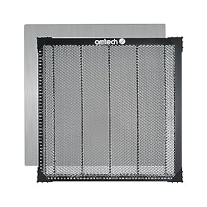 OMTech Laser Honeycomb werktafel voor Laser graveermachine, Goningraat tabel, 400 x 400 mm, Laser snijden bed met schaal lijnen voor laser graveren, CO2 graveur snijmachine, 22 mm hoger