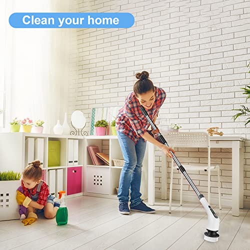 Electric Spin Scrubber, Losuy Cordless Cleaning Brush With 7 Replaceable Drill Brush Heads And 54 Inch Adjustable Extension Arm, Power Shower Scrubber For Bathroom, Kitchen, Floor, Tile, Tub #TOP5