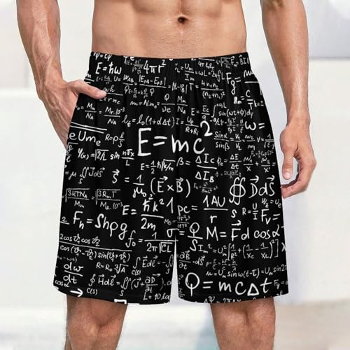 Math Formulas Science Men's Satin Pajama Boxer Shorts Silk Feeling Lounge Sleep Underwear2