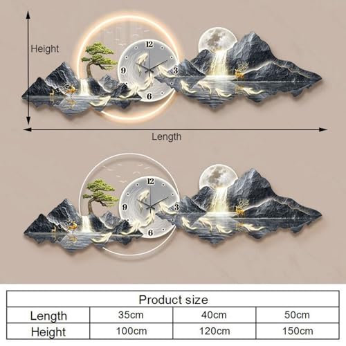QIYFOZ 3D Wall Decoration, Wall Sculptures, Landscape Painting, Modern Wall Art For Living Room, Chinese traditional Hanging Decoration Feng Shui