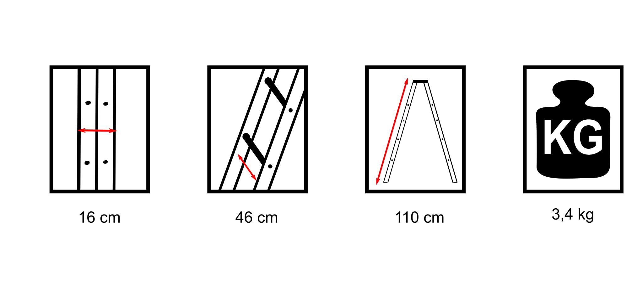 Escalera plegable 2 x 5 peldaños