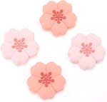 GeekShare 4PCS Silicone Joystick Thumb Grip Caps, Kawaii Cherry Blossom Joystick Cover Compatible with Switch/OLED/Switch Lite (Sakura)