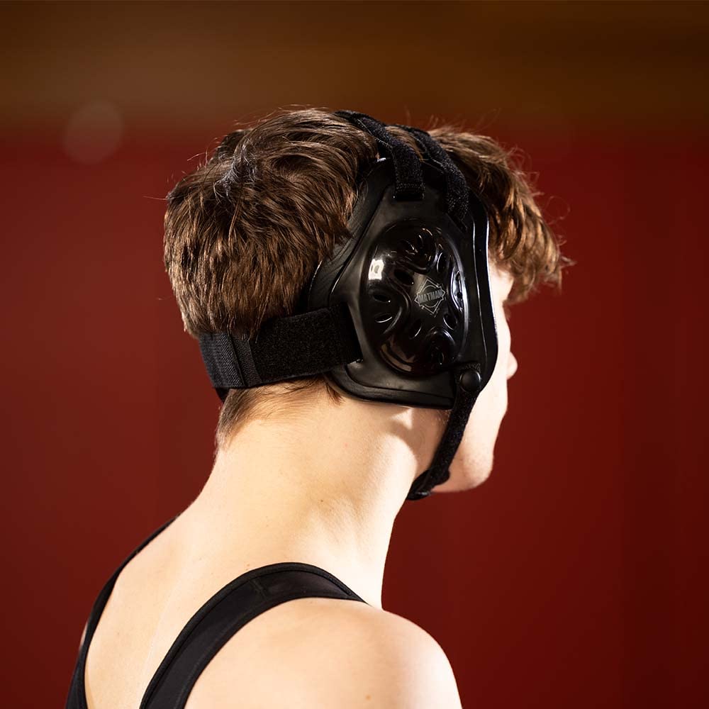 Matman Casque de Lutte Adulte Homme Femme protège-Oreilles BJJ Triforce Grappling Head Guard (Noir)