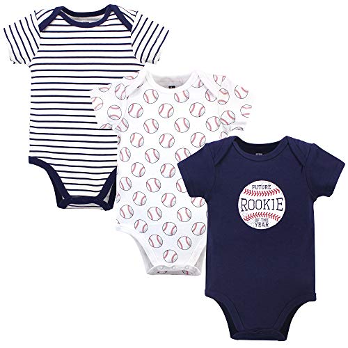 Image of Hudson Baby baby boys Cotton Bodysuits and Toddler T Shirt Set, Baseball, 0-3 Months US