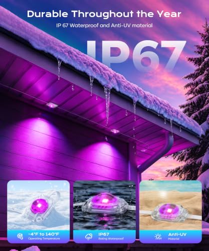 Ecoeve Permanent Outdoor Lights for House, 49ft Christmas RGB+IC Lights - image 4