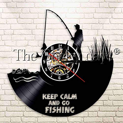 Preisvergleich Produktbild Und angeln vinyl wanduhr design walwood tisch lampenbeistelltisch lampenbatterie tischlampe