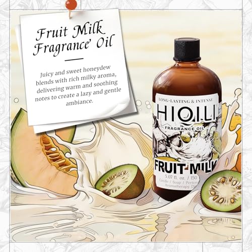 Image of HIQILI Fruit Milk Fragrance Oil for Soap Making & Body Product - 5.07 Fl Oz