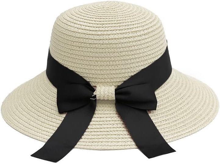 Cappello di paglia da donna, cappello estivo da donna cappello da sole da spiaggia cappello di paglia cappello panama fedora cappello a tesa larga UV cappello estivo da donna
