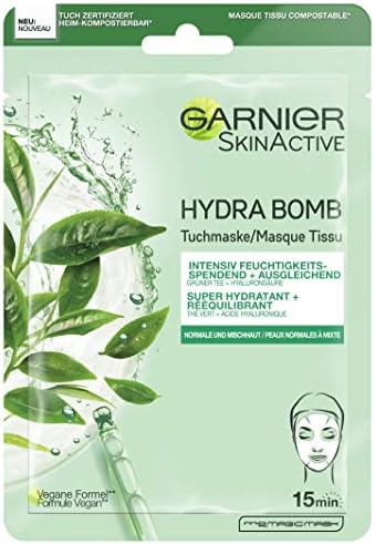 Garnier Eye Cloth Mask Moisturising Against Swollen Eyes Smoothing Fine Lines Vegan Formula with Coconut Water and Hyaluronic Acid Hydra Bomb 6g